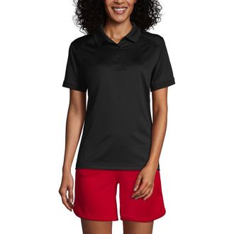 Lands End School Uniform Young Short Sleeve Rapid Dry Polo Shirt in Black at Nordstrom, Size X-Large