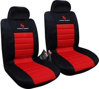 Woltu Woltu 2pz Coprisedili Anteriori Universali Auto Seat Cover Protege Sedile Rosso