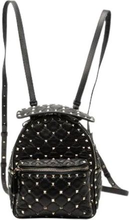 Valentino Pre-owned Backpacks, female, Black, Size: ONE SIZE Pre-owned Quilted Nappa Backpack