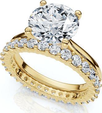 Pompeii3 Certified 2.77Ct Solitaire Diamond Ring & Eternity Band 14k Gold or Pt Lab Grown