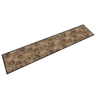 vidaXL Vidaxl - Tappeto Da Cucina Lavabile Marrone Mattutino 60x300 Cm Velluto