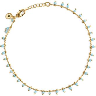 Madewell Enamel Chain Anklet in Turquoise Multi at Nordstrom