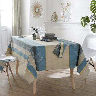 HOME MAISON Mantel rectangular tropical de jacquard recubierto