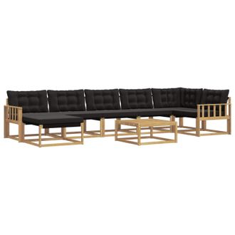 vidaXL Conjunto De Sof&aacute;s De Exterior 8 Pcs Blanco Y Negro Vidaxl