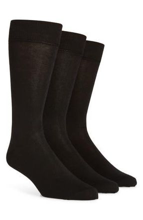 Lorenzo Uomo Assorted 3-Pack Cotton Blend Dress Socks in Black at Nordstrom Rack