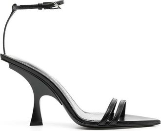 The Attico Black Silk Stiletto Heel Womens Sandals