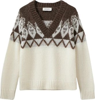 Sofie Schnoor Allegrasw Jersey de punto con cuello en V - Knitwear - Mujer - Blanco - XL