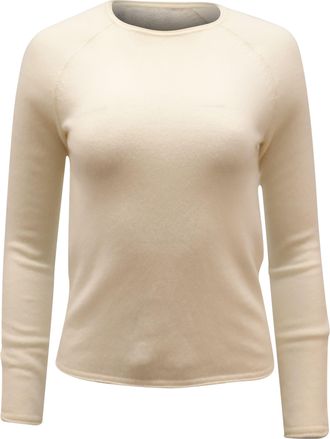 Theory Crewneck Sweater in Ivory Cashmere
