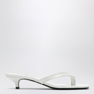 Toteme White leather heeled thong sandals