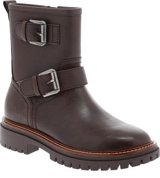 Mia Florence Water-Resistant Leather Boot in Chocolate at Nordstrom, Size 9