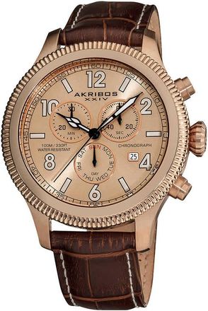 Akribos XXIV Akribos Ultimate Chronograph Rose Gold-Tone Mens Watch AK575BR