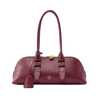 Pinko Bowling Horizontal Big - Dames - Schoudertassen - Rood - ONE Size - Katoen - Tassen