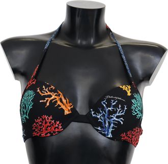 Dolce & Gabbana Zwart Koraal Print Bikinitops voor dames