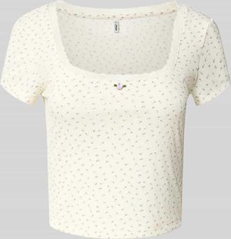Only Regular Fit T-Shirt in Rippoptik Modell LEMONE in Offwhite, Gr&ouml;&szlig;e M
