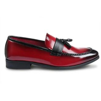 TruClothing Tassel Loafers High-Gloss Slip-On Moc Toe Dress Shoes