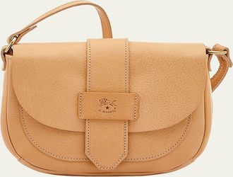 IL BISONTE Alloro Saddle Vachetta Leather Crossbody Bag