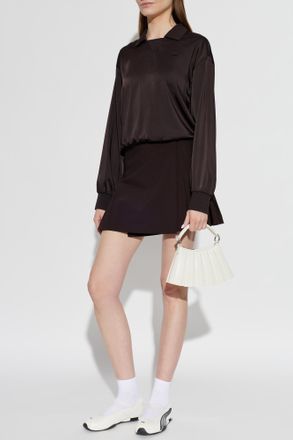 Lacoste Pleated Skirt, Womens, Brown