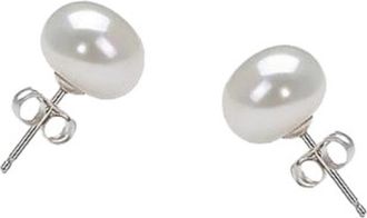 Hollywood Sensation White Freshwater Pearl Stud Earrings 6-7mm in Silver at Nordstrom