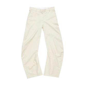 Acne Studios Wide Trousers, female, Beige, Size: S Casual Twill Trousers