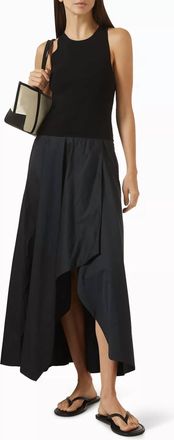 St.Agni Knit Bodice Asymmetrical Dress In Black