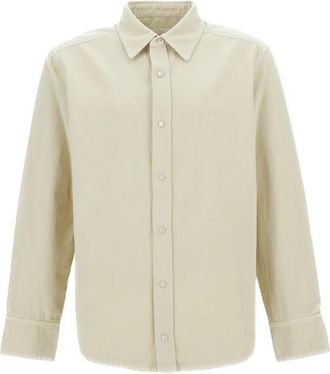 A.P.C. A.p.c. Jassen - Heren - Casual Overhemden - Beige - M - Nylon - Overhemden