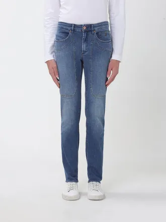 Jeckerson Jeans cinque tasche in denim stretch blu con vestibilit&agrave; slim fit