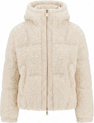 Moncler Cristallin Short Down Jacket - Dames - Gewatteerde jassen - Wit - S - Wol - Jassen