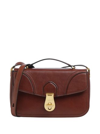 The Bridge Rectangular Shoulder Bag With Gold Turn Lock And Adjustable Strap