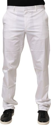 John Richmond White Cotton Stretch Dress Formal Men Trouser Mens Pants (Pre-Owned)