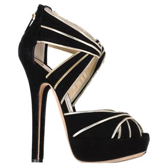 Jimmy Choo London Pre-owned Womens Koko Platform Sandals in Black Suede - Size 34.5 EU/IT