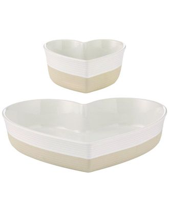 Mason Cash Mason Cash Set of 2 Rustic Charm Heart Dishes