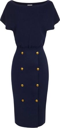 Elisabetta Franchi Dames, Jurken, Blauw, Maat: XL Viscose