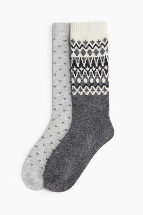 H&M 2er-Pack Socken aus Wollmix - Grau
