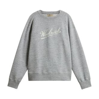 Woolrich Moulin&eacute; Fleece Crewneck - Dames - Sweatshirts - Grijs - L - Katoen - Hoodies & sweatvesten