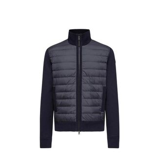Moncler Hybrid Cardigan - male - Moncler - Winter Jackets - Blue - XL - Jackets