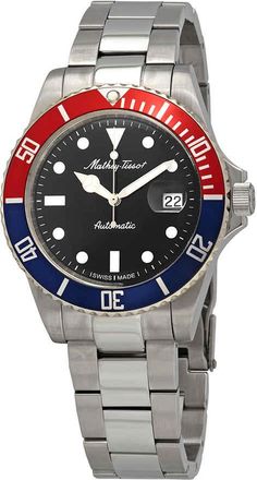Mathey-Tissot Mathey Vintage Automatic Black Dial Pepsi Bezel Mens Watch H9010ATR