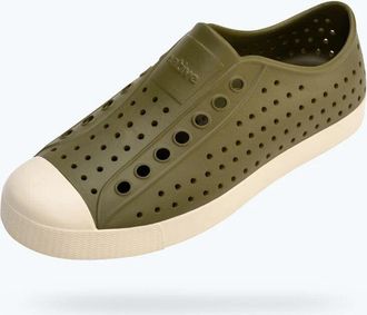 Native Jefferson Sneakers WomensRookie Green Perforated Shoes ZOGG1611