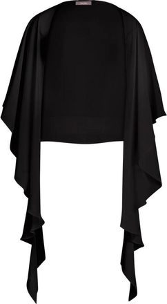 Vera Mont Jassen, Dames, Zwart, M, Chiffon, Elegante Chiffon Stola met Volant