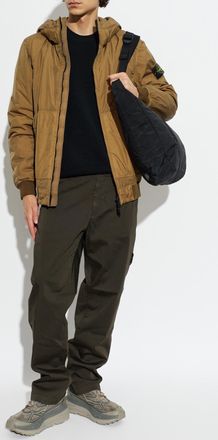 Stone Island Insulated Jacket With Patch, Mens, Brown