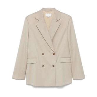Loulou Studio Blazers, female, Beige, Size: M Beige Blazer for Stylish Outfits