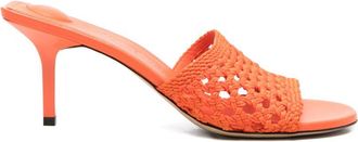 Jacquemus Woven Orange Sandals with Low Kitten Heel