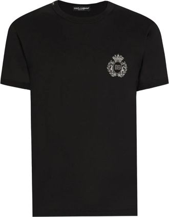Dolce & Gabbana T-Shirt In Cotone Con Patch Logo-Uomo