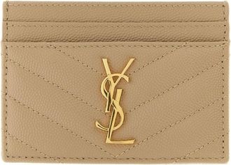 Saint Laurent Tarjetero Cassandre Matelass&eacute; - Accessories - Mujer - Beige - ONE SIZE