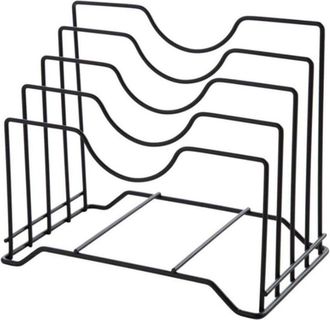 OEM Porta Coperchi Universale Per Pentole - Con 4 Fessure, Salvaspazio E Igienico In Cucina, Adatto A Coperchi Di Varie Dimensioni, Design Elegante - Crez