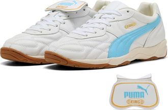 Puma King Indoor Soccer Sneaker in Puma White/Vibrant Blue at Nordstrom, Size 9.5