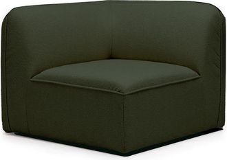 DRAWER Esquina reversible para sofá modular de tela rizada - Caqui verde