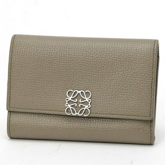 Loewe Khaki Leather Wallet (Tri-Fold) (Pre-Owned)