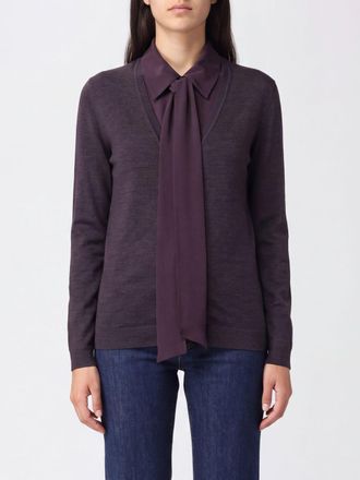 Parosh Scarf-Neck Pure Wool Jumper P. A.R. O.S. H. with Long Sleeves and Ribbed Hems