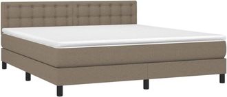 vidaXL Vidaxl - Cama Box Spring Con Colch&oacute;n Tela Gris Taupe 160x200 Cm