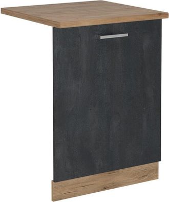 Vicco Panel Frontal Del Lavavajillas R-line, Hormig&oacute;n Negro, 60 Cm, Et Roble